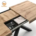 ท็อปโต๊ะอาหารปรับขยายได้ ขาเมลามีนเคลือบกระดาษ DT-2379