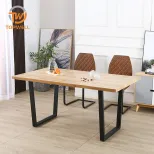 โต๊ะทานอาหาร MDF ขาไม้เคลือบ Powder Coating DT-2348