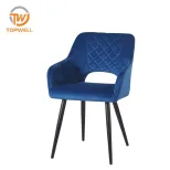 เก้าอี้ทานอาหาร เบาะกำมะหยี่ ขาเคลือบสีฝุ่น DC-7204