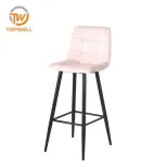 เก้าอี้บาร์ เบาะกำมะหยี่ ขาเคลือบสีฝุ่น DC-7211