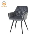 เก้าอี้ทานอาหาร เบาะกำมะหยี่ ขาเคลือบสีฝุ่น DC-7213