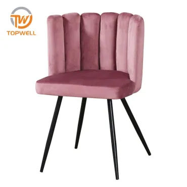 เก้าอี้ทานอาหาร เบาะกำมะหยี่ ขาเคลือบสีฝุ่น DC-7233