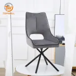 เก้าอี้ทานอาหาร เบาะกำมะหยี่ ขาเคลือบสีฝุ่น DC-7243