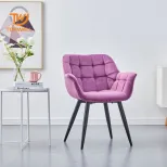 เก้าอี้ทานอาหาร กำมะหยี่ ที่นั่งและพนักพิง ขาเคลือบสีฝุ่น DC-7303