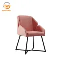 เก้าอี้ทานอาหาร เบาะผ้าและพนักพิง ขาเคลือบสีฝุ่น DC-7305