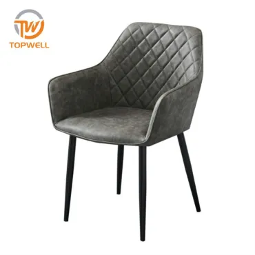 Dining Chair Crazy horse leather Powder coating leg DC-7313