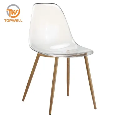 Plastic Chair Tranparent Seat Heat transfer leg DC-6073TP