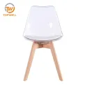 เก้าอี้พลาสติก ที่นั่งโปร่งใส ไม้บีช รุ่น DC-6072PC