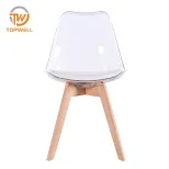 เก้าอี้พลาสติก ที่นั่งโปร่งใส ไม้บีช รุ่น DC-6072PC