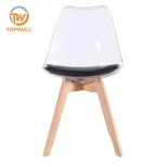 เก้าอี้พลาสติกที่นั่งโปร่งใส ไม้บีช รุ่น DC-6072PC