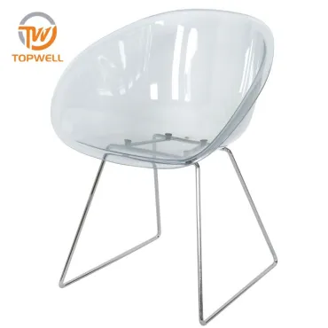 Plastic Chair Tranparent Seat Chrome leg DC-6021