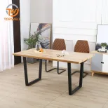 โต๊ะทานอาหาร MDF ทับกระดาษติด ขาเคลือบ Powder DT-2438