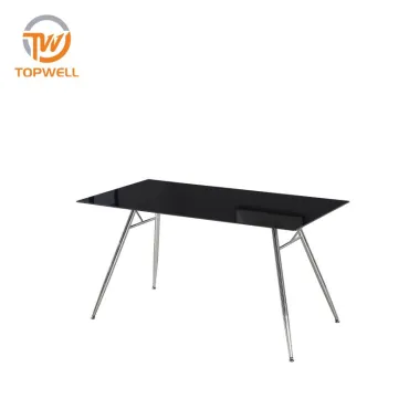 โต๊ะทานอาหาร กระจกนิรภัย 8มม. ขาโครเมี่ยม DT-2369