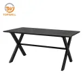 โต๊ะทานอาหาร MDF ขาไม้วีเนียร์พ่นสีฝุ่น DT-2444