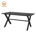 โต๊ะทานอาหาร MDF ขาไม้วีเนียร์พ่นสีฝุ่น DT-2444