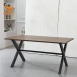 โต๊ะทานอาหาร MDF ขาไม้วีเนียร์พ่นสีฝุ่น DT-2444
