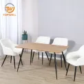 โต๊ะทานอาหาร MDF กระดาษสีไม้ Powder Coating DT-2386F
