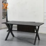 โต๊ะทานอาหาร MDF ขาไม้วีเนียร์พ่นสีฝุ่น DT-2444