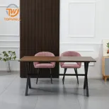 โต๊ะทานอาหาร MDF ขาไม้วีเนียร์พ่นสีฝุ่น DT-2444