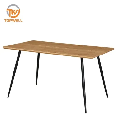 โต๊ะทานอาหาร MDF กระดาษสีไม้ Powder Coating DT-2386F