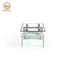 โต๊ะกลาง 8มม. กระจกนิรภัย MDF พร้อมสติ๊กเกอร์กระดาษ CT-301