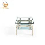 โต๊ะกลาง 8มม. กระจกนิรภัย MDF พร้อมสติ๊กเกอร์กระดาษ CT-301