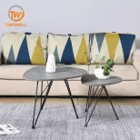 โต๊ะกลาง MDF ปิดผิววีเนียร์กระดาษ ขาเคลือบสีฝุ่น CT-316