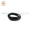 โต๊ะกลาง 6mm กระจกนิรภัย ฐานไฟเบอร์กลาส CT-303