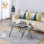 โต๊ะกลาง MDF ปิดผิววีเนียร์กระดาษ ขาเคลือบสีฝุ่น CT-316
