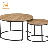 Couchtisch mit Felsbalkenplatte, pulverbeschichtete Beine CT-330