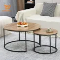 Couchtisch mit Felsbalkenplatte, Pulverbeschichtete Beine CT-330