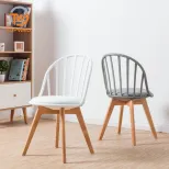 Plastic Chair PP seat Beech wood leg DC-6801