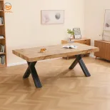 โต๊ะทานอาหาร MDF ติดกระดาษ Power Coating ขาเหล็ก DT-2536