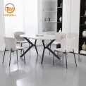โต๊ะทานอาหาร ท็อปและขาเมลามีน ขากลางเหล็ก DT-2514