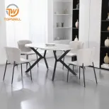 โต๊ะทานอาหาร ท็อปและขาเมลามีน ขากลางเหล็ก DT-2514