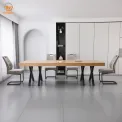โต๊ะทานอาหาร MDF ติดกระดาษ Power Coating ขาเหล็ก DT-2536