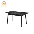 โต๊ะทานอาหารเซรามิก หน้าท็อปไม้ Mdf ขาไม้จริง DT-2499