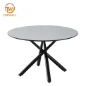 Esstisch MDF mit Holzfurnierplatte und pulverbeschichtetem Bein DT-2439Y