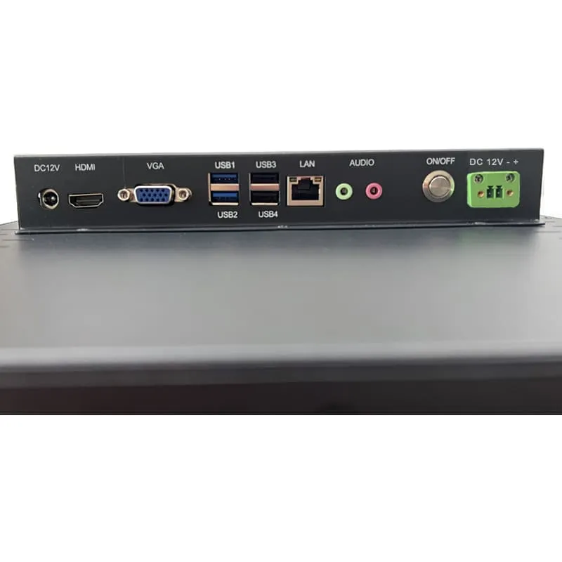 OEM 19 Coloj Industria Tuŝa Komputilo Sen Ventilo Multi Touch Panelo PC kun DC12 AC220V