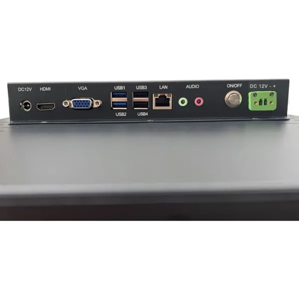 OEM 19 Coloj Industria Tuŝa Komputilo Sen Ventilo Multi Touch Panelo PC kun DC12 AC220V