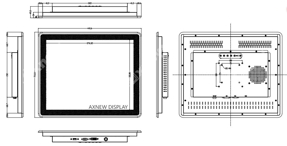 1280X1024 19 Inch CPT Sunlight Readable Touch Kiosk Anti Reflective Pcap