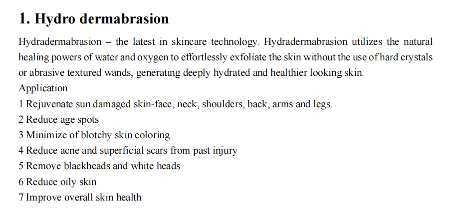 14 in 1 hydro dermabrasion facial cleaning