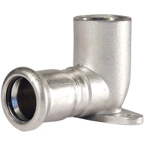 Stainless Steel 90° Elbow with Wall Plate