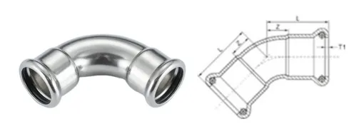 High-quality stainless steel 45-degree elbow fitting for pipeline systems