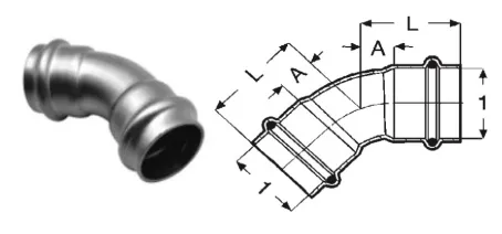 Stainless Steel 45° Elbow EN