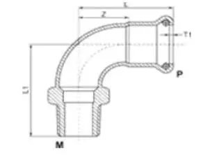 Stainless Steel 90° Male Elbow 3D model