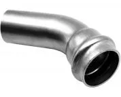 Stainless Steel 45° Elbow with Plain End V Profile