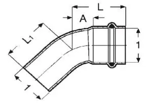 Stainless Steel 45° Elbow with Plain End V Profile