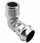 Stainless Steel 90° Male Short Elbow V Profile