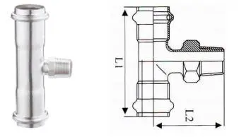 Stainless Steel Male Tee V Profile JIS Standard